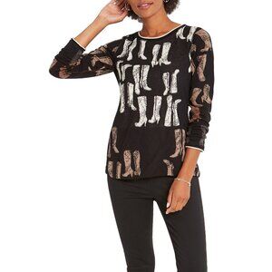 NIC + ZOE These Boots Reversible Jacquard Sweater